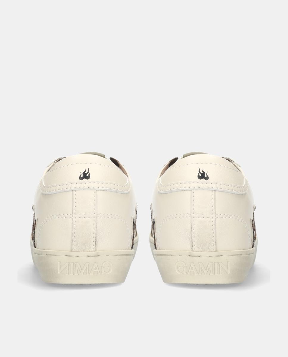 Sapatilhas Desportivas em Pele Branco-3