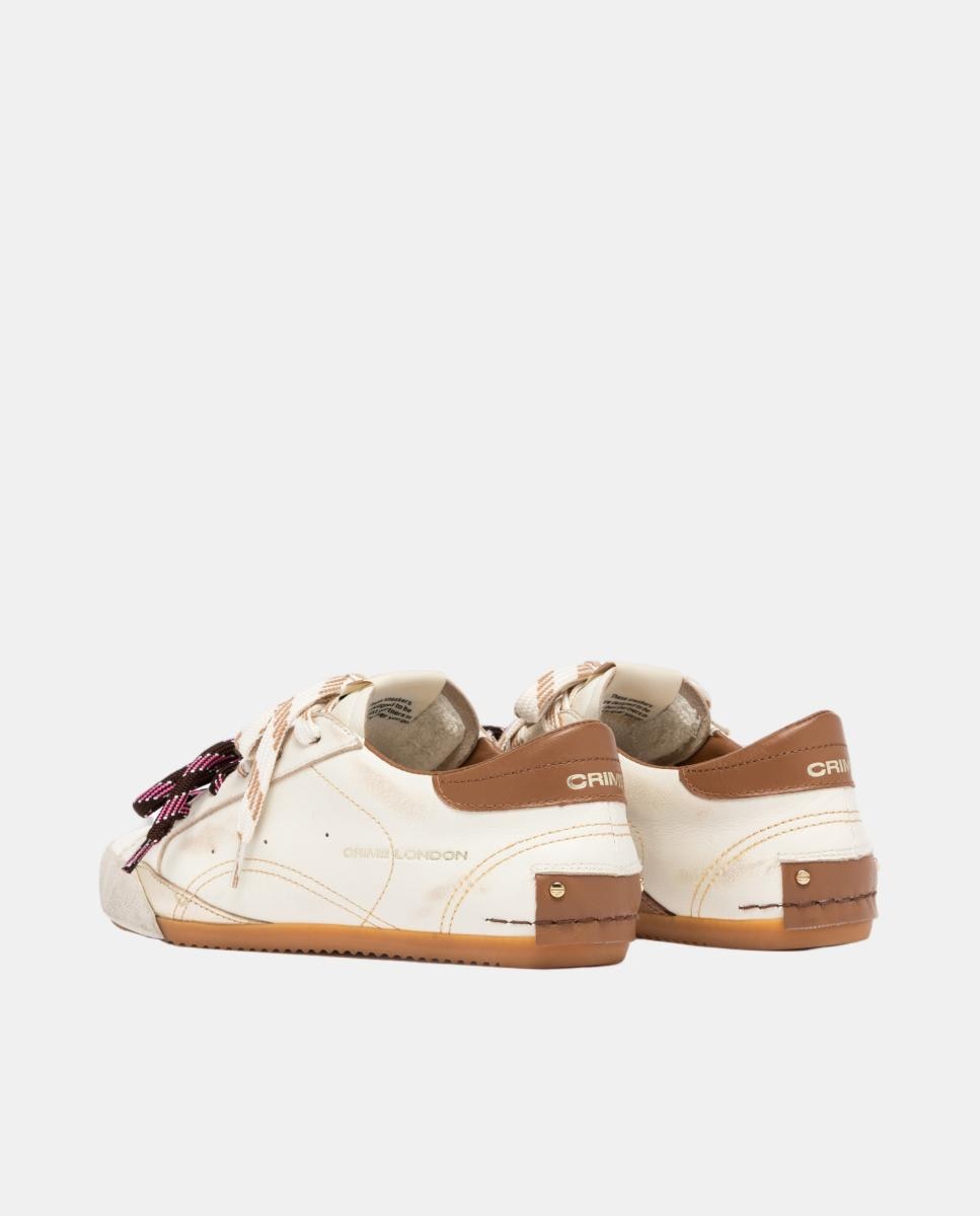 Zapatillas de mujer tipo casco bajas - Crime London - Blanco Hueso Blanco Hueso-3