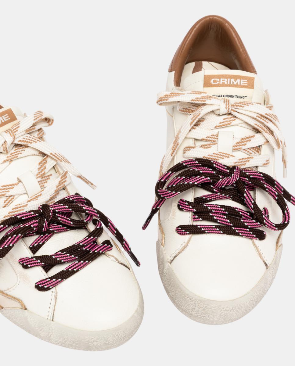 Zapatillas de mujer tipo casco bajas - Crime London - Blanco Hueso Blanco Hueso-6