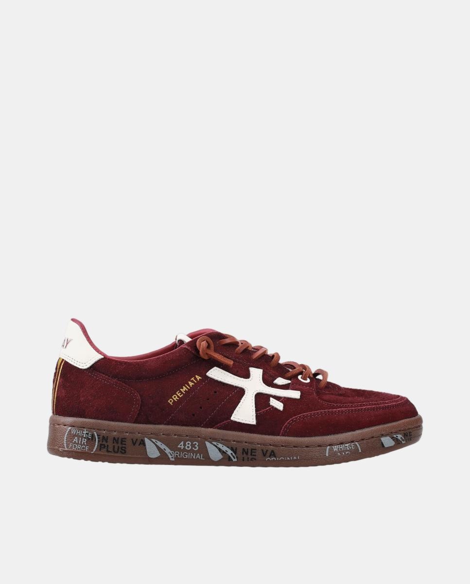 Imagen 0 de Deportivo BSKT Clayd  mujer en suede con detalles a contraste Rojo Granate