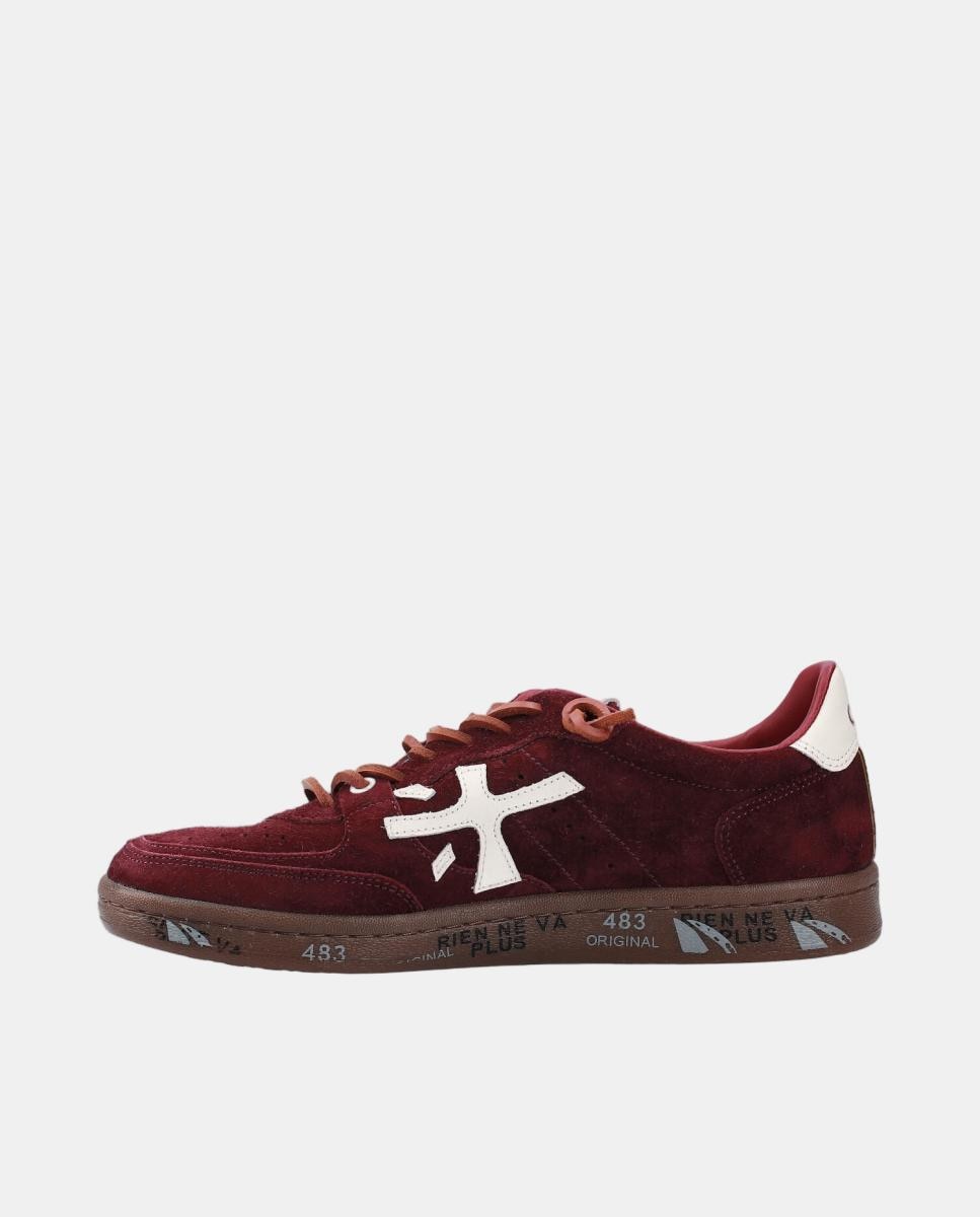 Deportivo BSKT Clayd mujer en suede con detalles a contraste - Premiata - Rojo Granate Rojo Granate-3