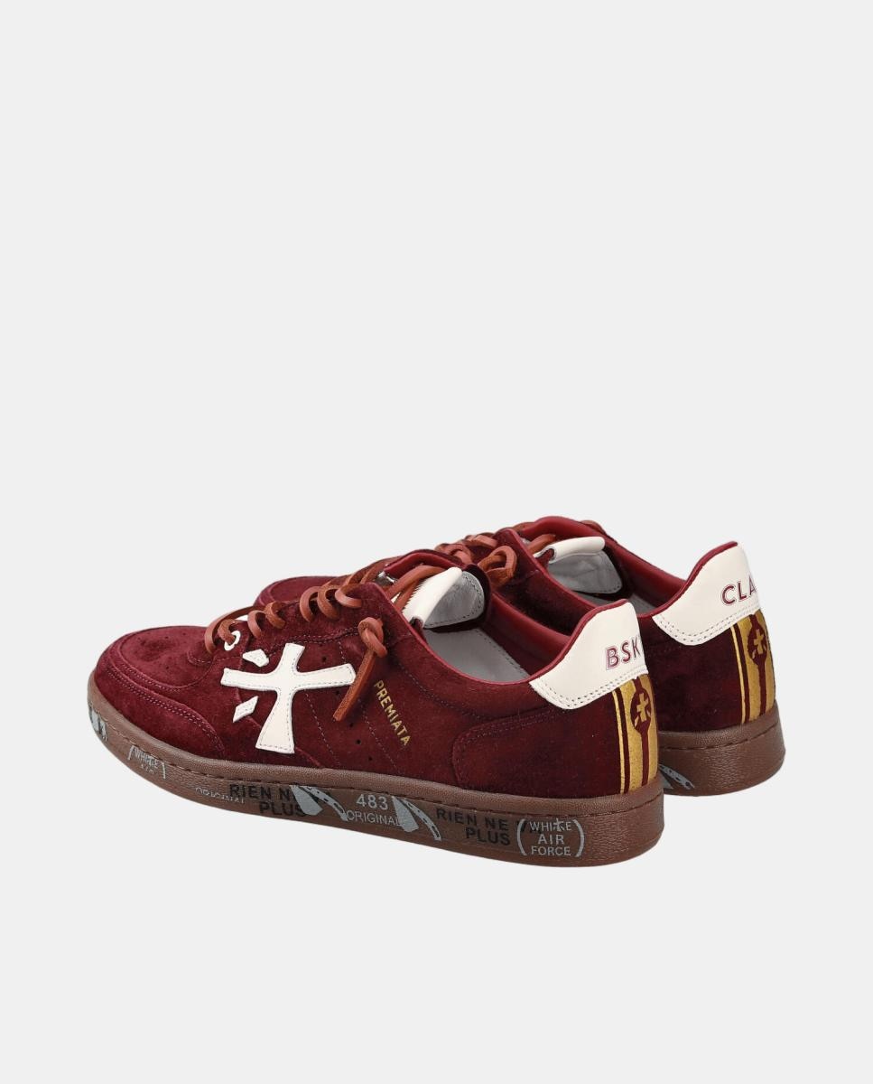 Deportivo BSKT Clayd mujer en suede con detalles a contraste - Premiata - Rojo Granate Rojo Granate-5