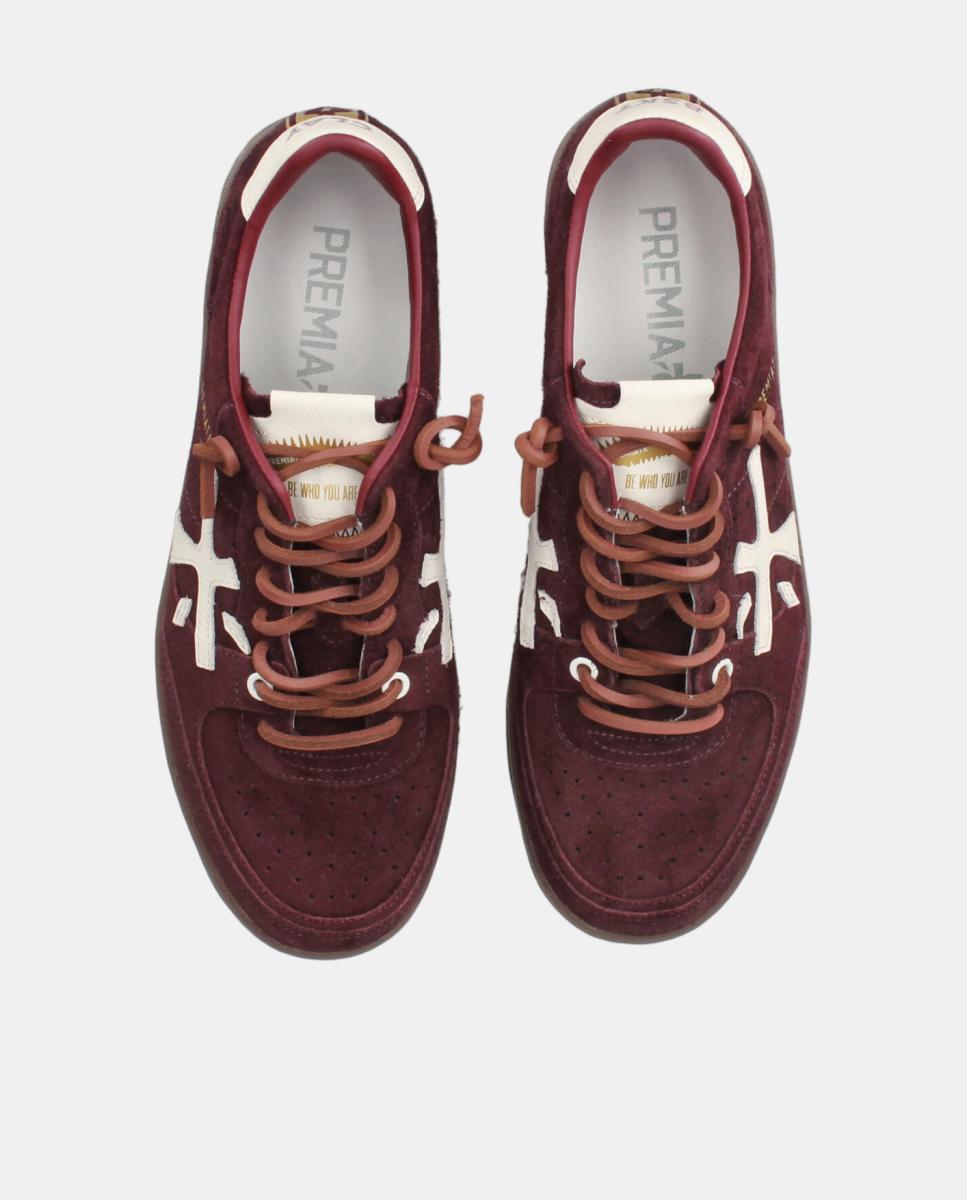 Deportivo BSKT Clayd mujer en suede con detalles a contraste - Premiata - Rojo Granate Rojo Granate-6