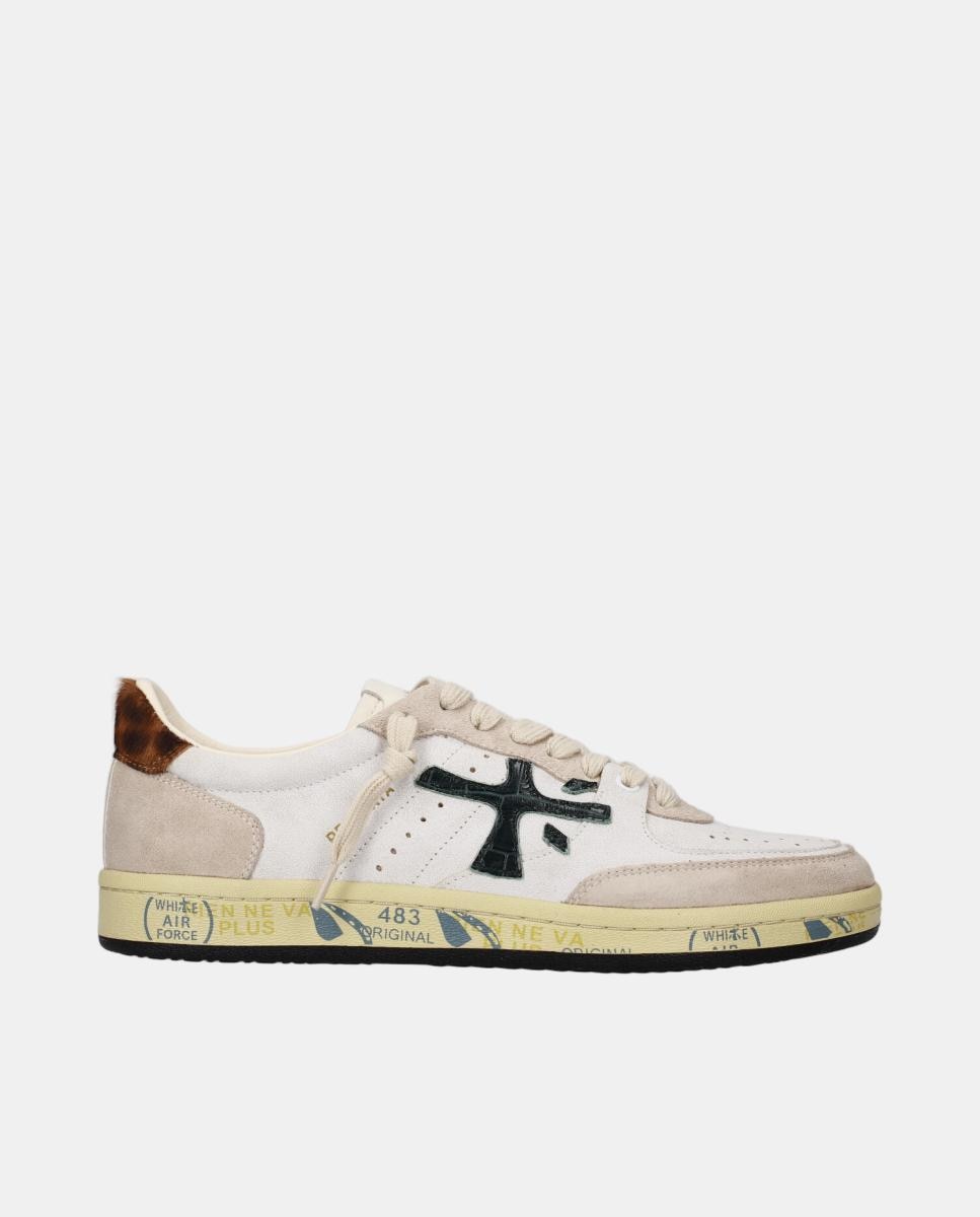 Imagen 0 de Deportivo BSKT Clayd  mujer en piel con detalles a contraste Beige