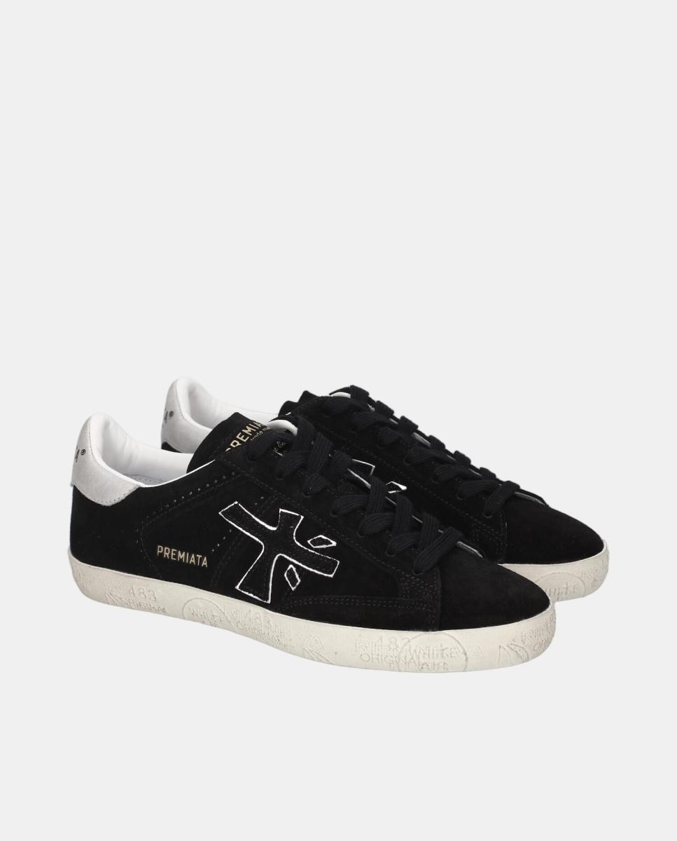 Deportivo de Mujer Stevend en piel - Premiata - Negro Negro-2