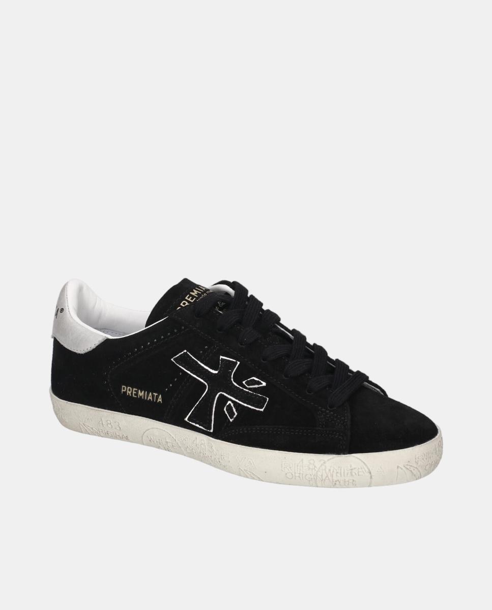 Deportivo de Mujer Stevend en piel - Premiata - Negro Negro-4