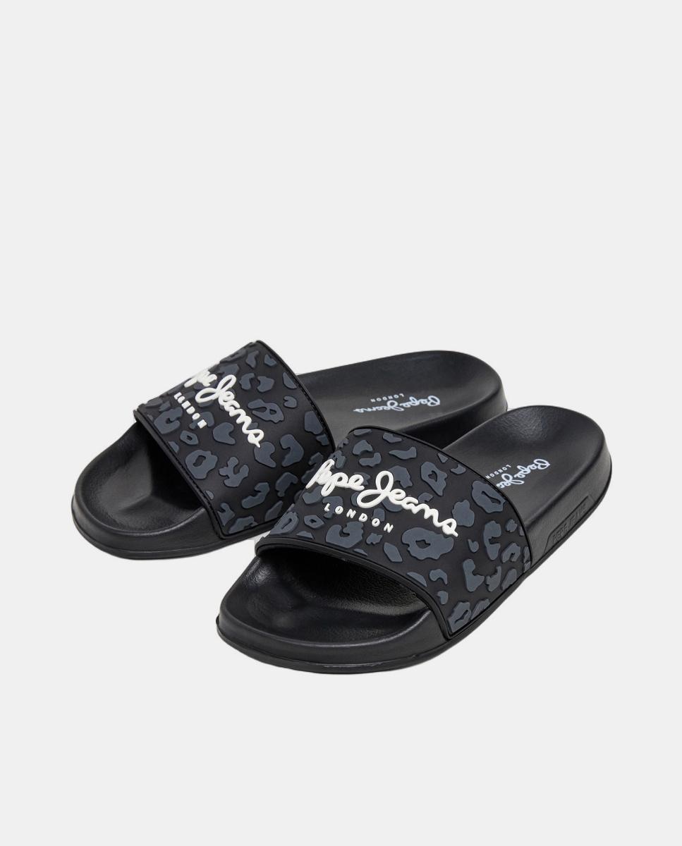 Chinelos de Praia Slider Leo W Preto-3