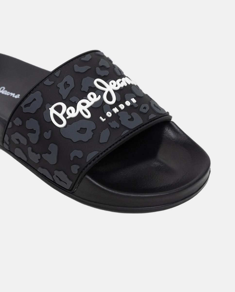 Chinelos de Praia Slider Leo W Preto-5