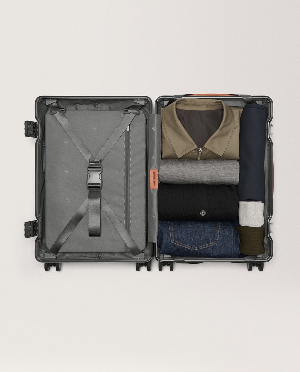 Maleta de cabina The Carry-on X trolley con bolsillo frontal - Carl Friedrik - Gris Gris-4