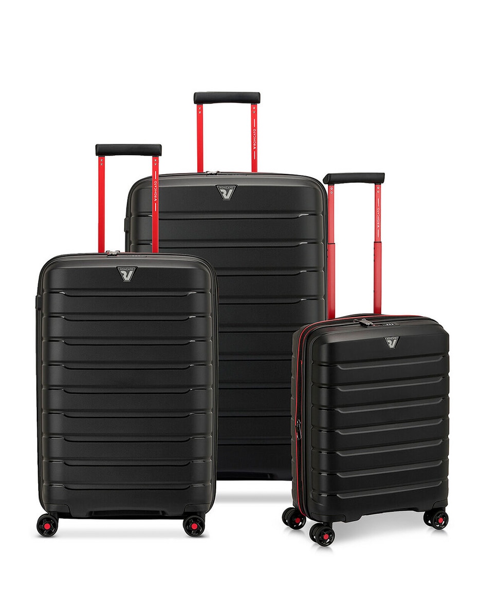 Conjunto de Trolleys (Grande, Médio e Cabine) B-Flying Rígidos Expansíveis até 129 L Preto-1