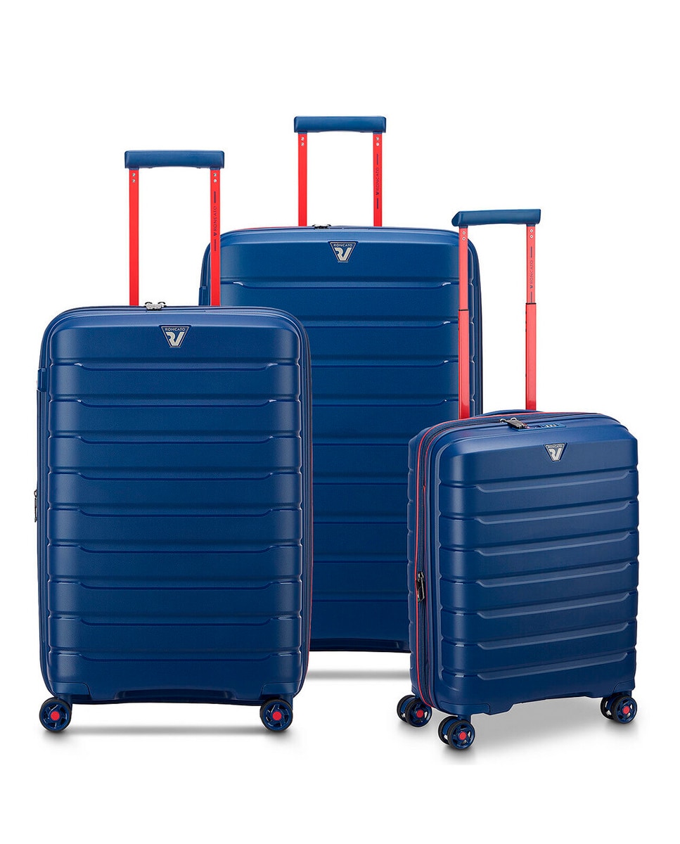 Conjunto de Trolleys (Grande, Médio e Cabine) B-Flying Rígidos Expansíveis até 129 L Azul-marinho-1