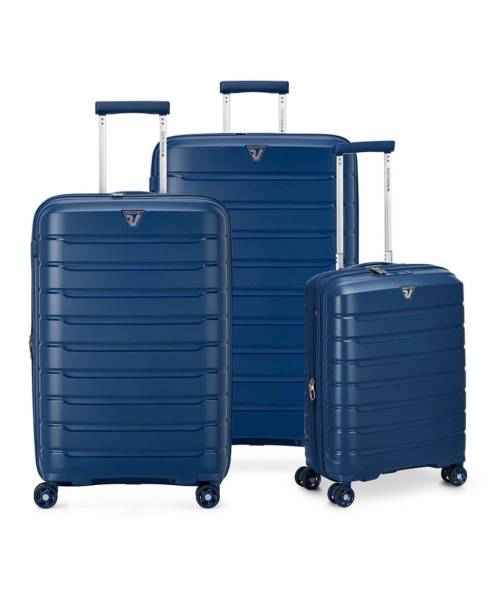 Conjunto de Trolleys (Grande, Médio e Cabine) B-Flying Rígidos Expansíveis até 129 L Azul-marinho-1