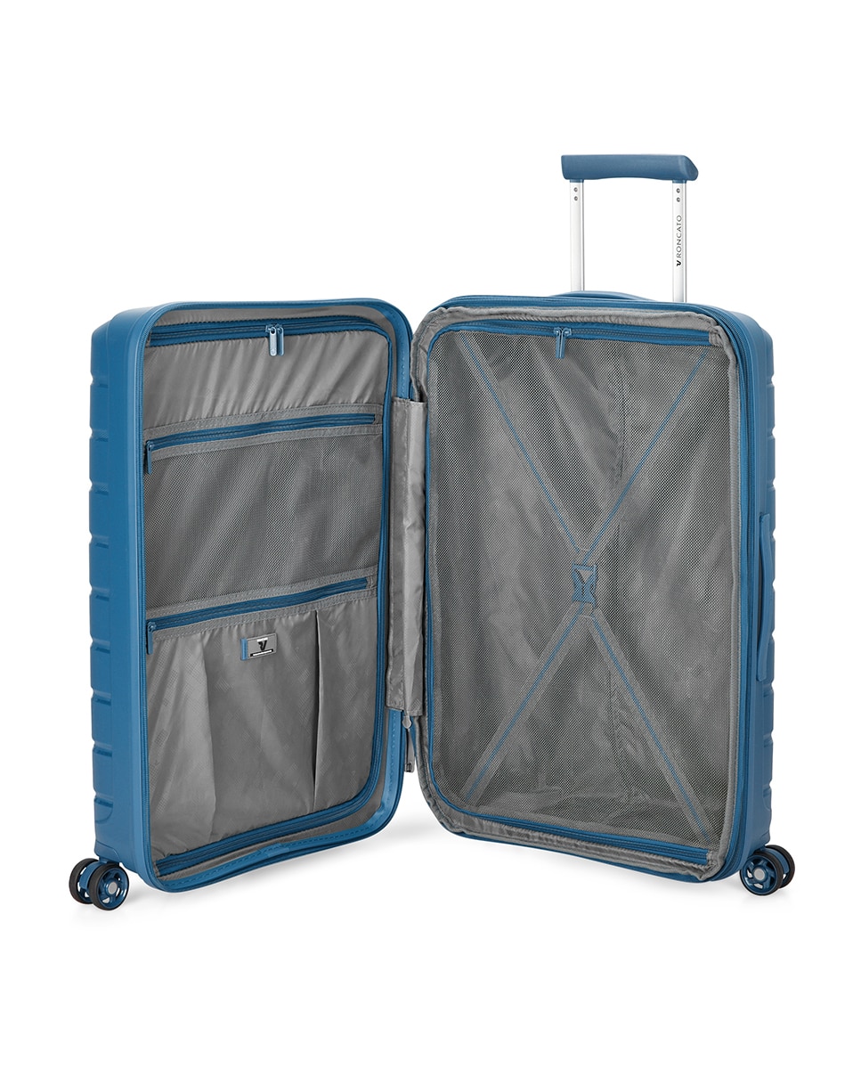 Trolley Médio B-Flying Rígido Expansível com Capacidade até 87 L Azul-3