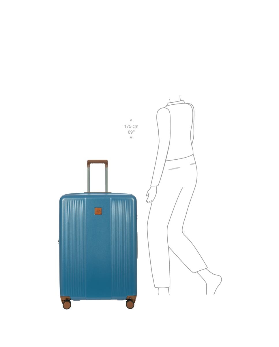 Trolley Grande Rígido Expansível - 77 cm Azul-10