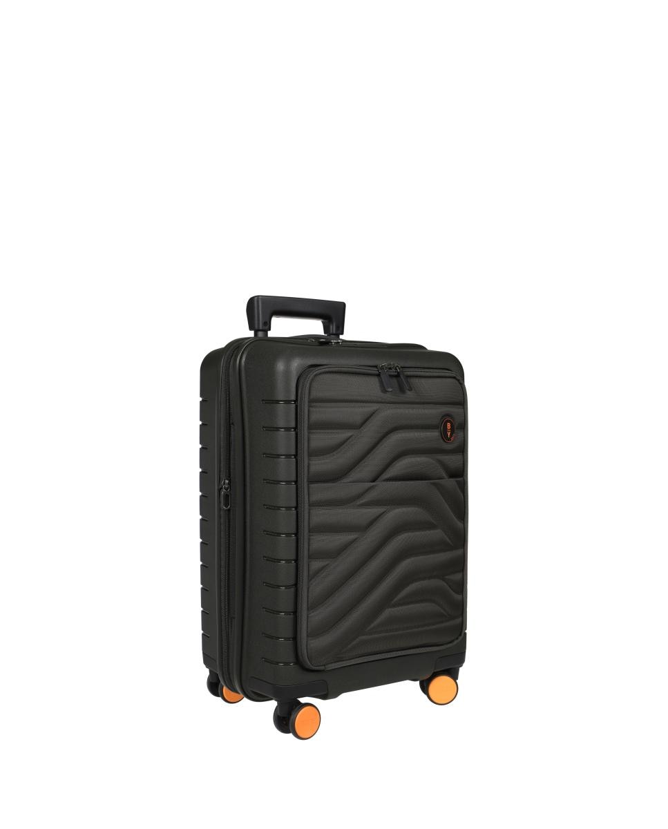 Trolley de Cabine Rígido com Secção Expansível e Bolso à Frente Porta-PC - 39 L Verde-escuro-2
