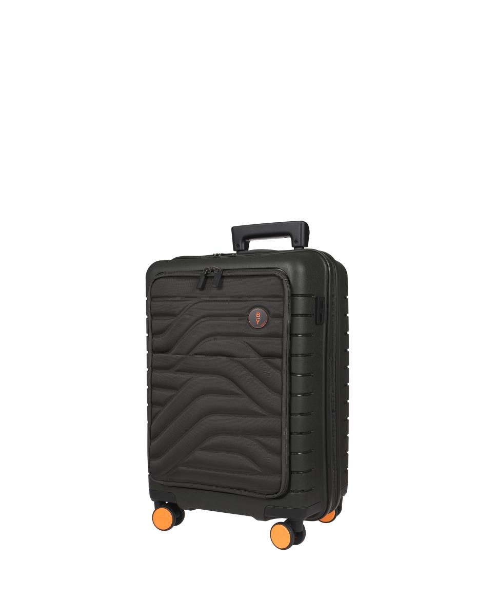 Trolley de Cabine Rígido com Secção Expansível e Bolso à Frente Porta-PC - 39 L Verde-escuro-4