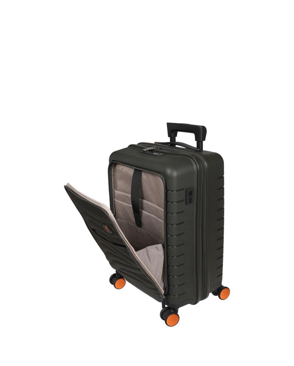 Trolley de Cabine Rígido com Secção Expansível e Bolso à Frente Porta-PC - 39 L Verde-escuro-5