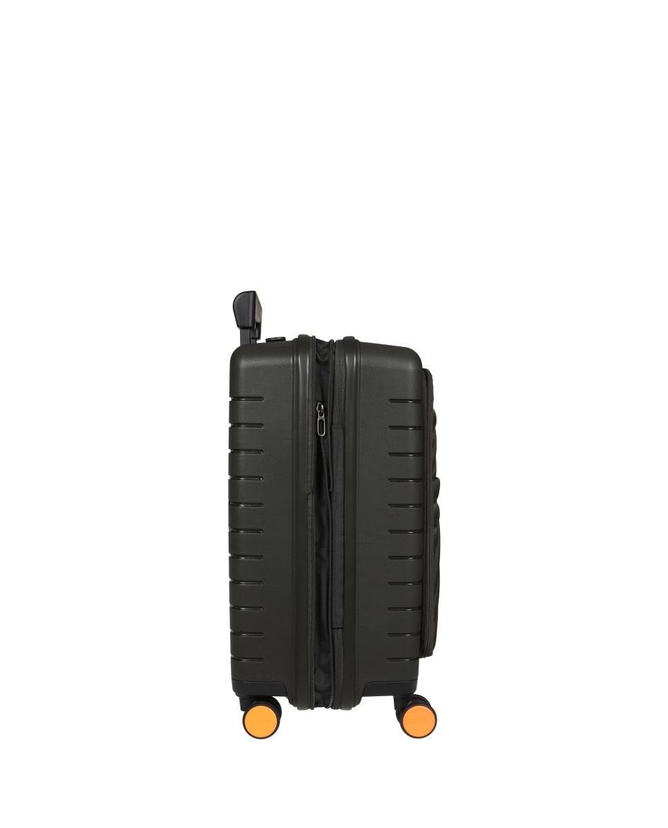 Trolley de Cabine Rígido com Secção Expansível e Bolso à Frente Porta-PC - 39 L Verde-escuro-6