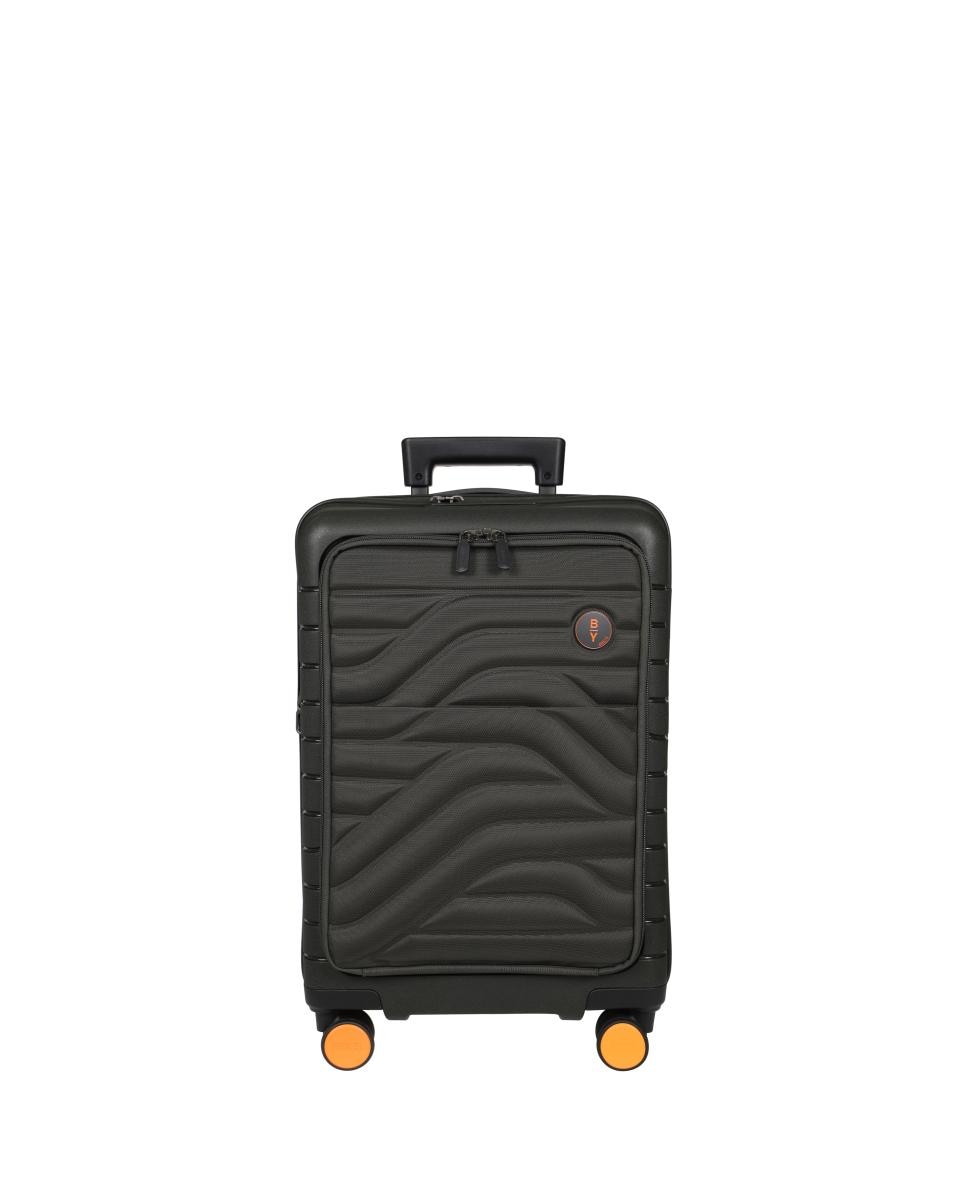 Trolley de Cabine Rígido com Secção Expansível e Bolso à Frente Porta-PC - 39 L Verde-escuro-12