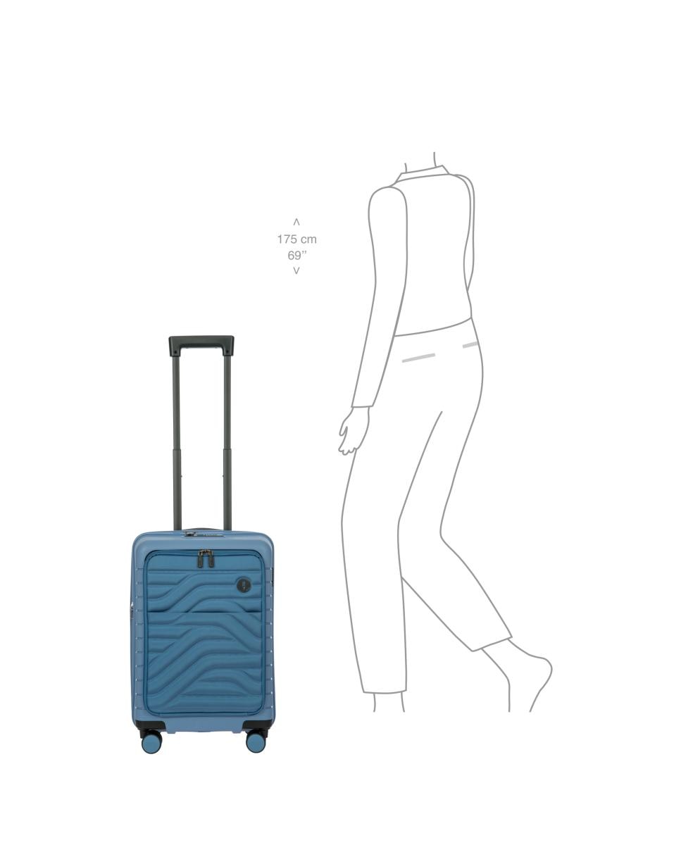 Trolley de Cabine Rígido com Secção Expansível e Bolso à Frente Porta-PC - 39 L Cinzento-11