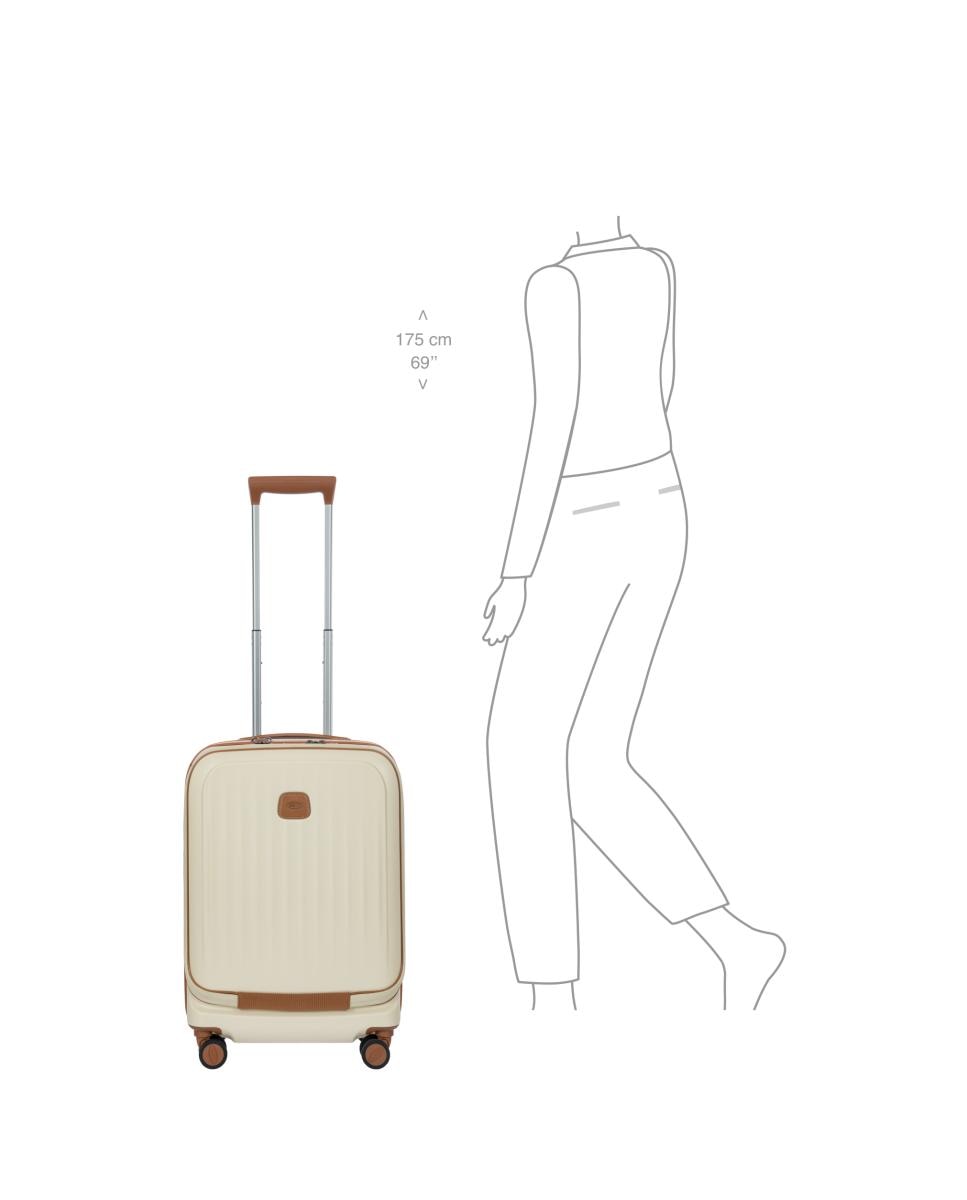 Trolley de Cabine Rígido Ultraligeiro com Bolso à Frente e Expansível - 44 L Natural-8