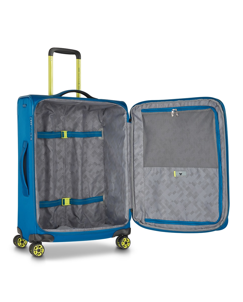 Trolley Médio em Nylon e Poliéster Azul-3