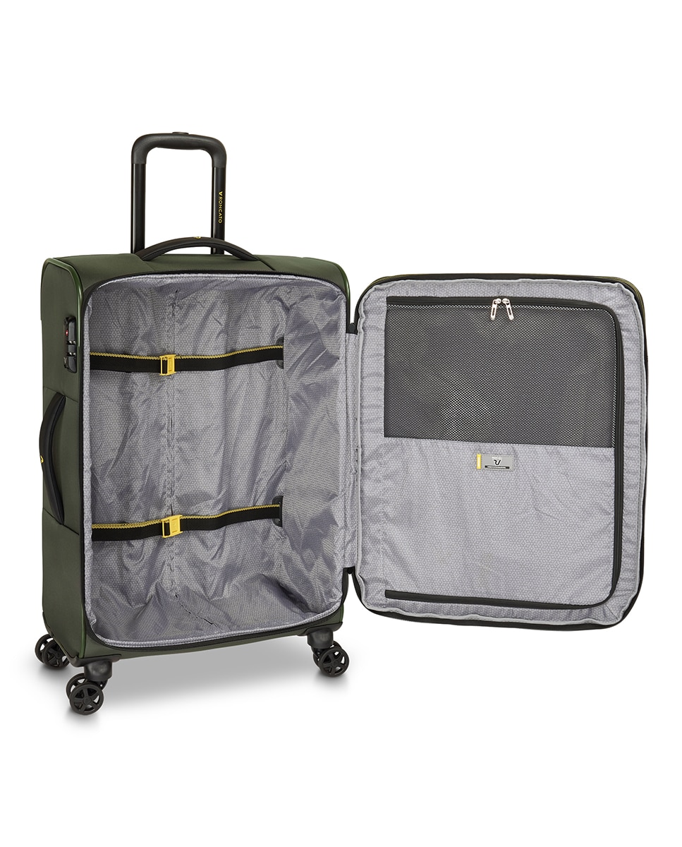 Trolley Médio Metropolitan Travel Flexível e Expansível com Capacidade até 78 L Verde-militar-2