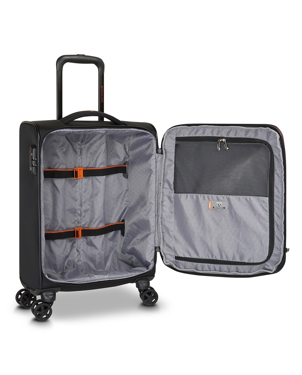 Maleta de cabina Metropolitan Travel blanda expandible con capacidad hasta 46 L - Roncato - 55x40x20/23 cm - Negro Negro-2
