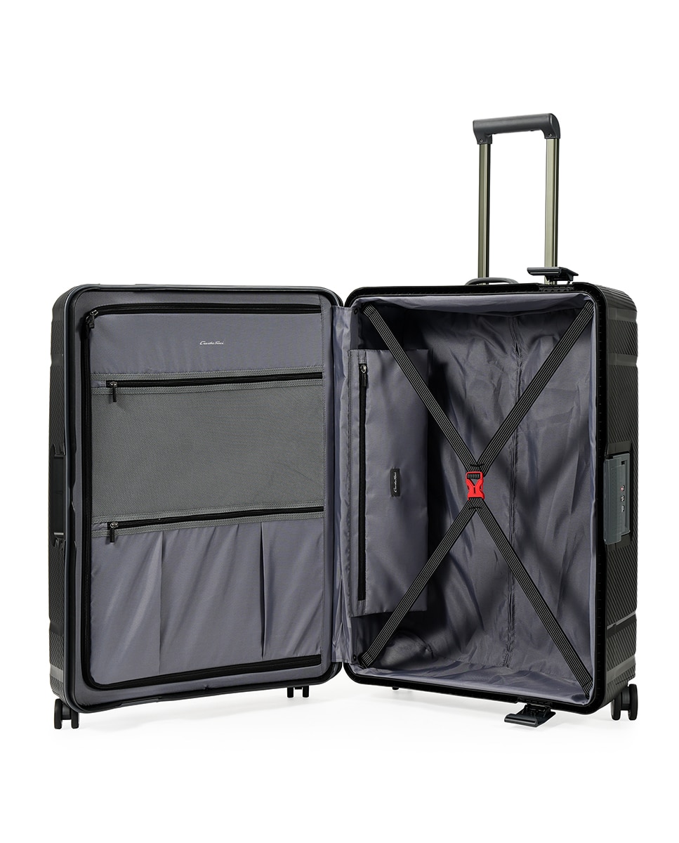 Mala Tipo Trolley Grande em Polipropileno com Estrutura Dupla - 75,5 cm/5,5 kg Preto-2