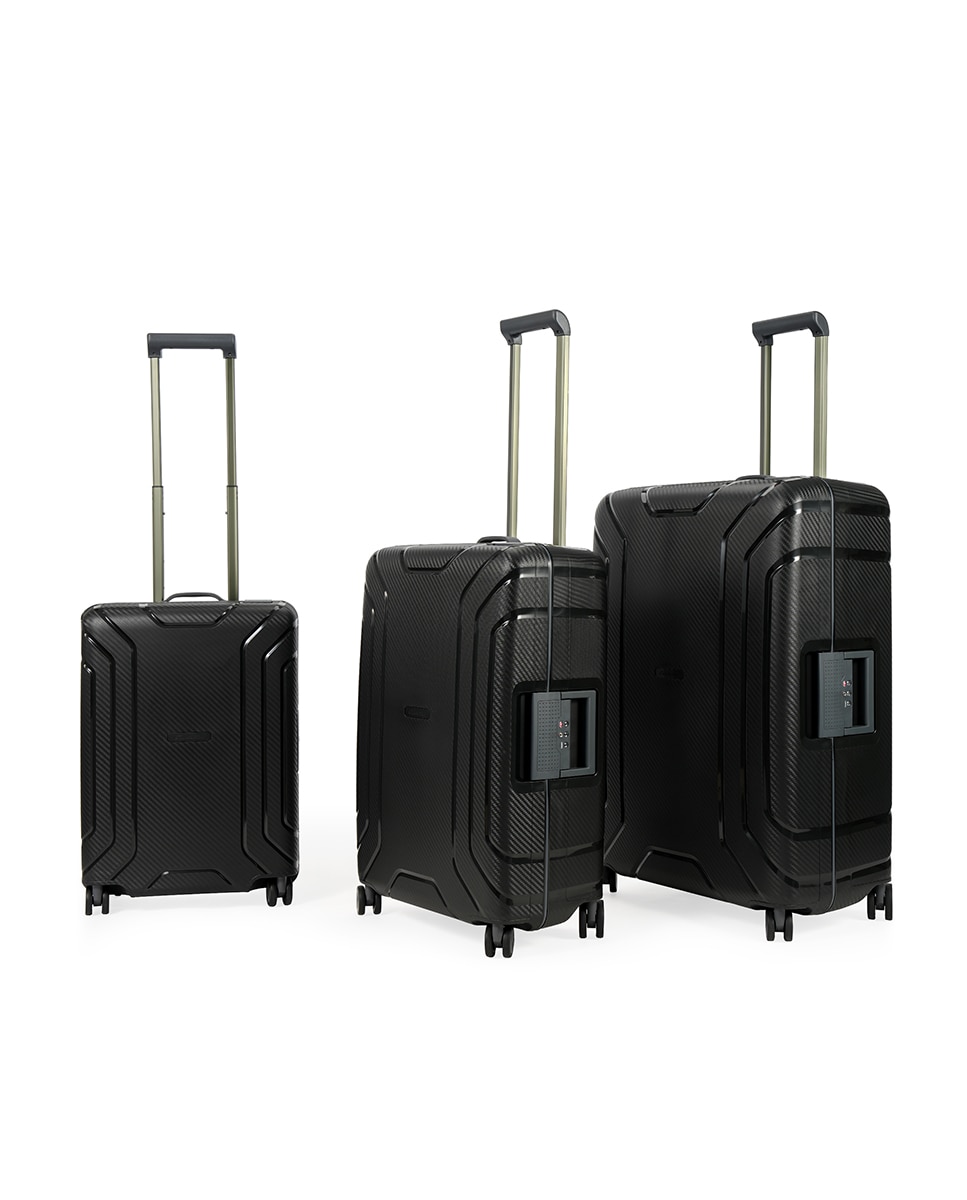 Mala Tipo Trolley Grande em Polipropileno com Estrutura Dupla - 75,5 cm/5,5 kg Preto-3
