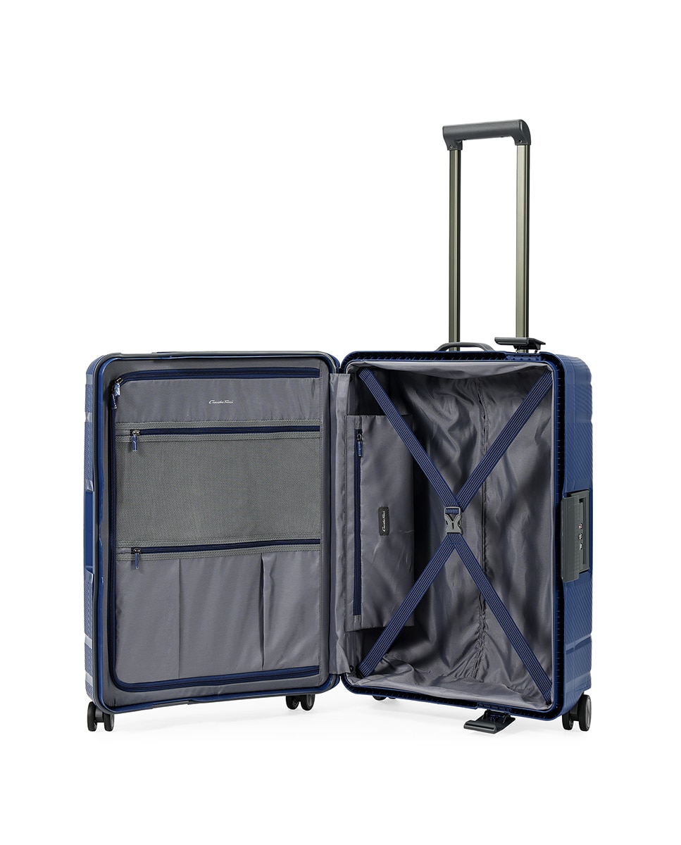 Imagen 2 de Maleta trolley mediana polipropileno doble frame 65,5 cms 4,5 kg. - Emidio Tucci - Azul Azul