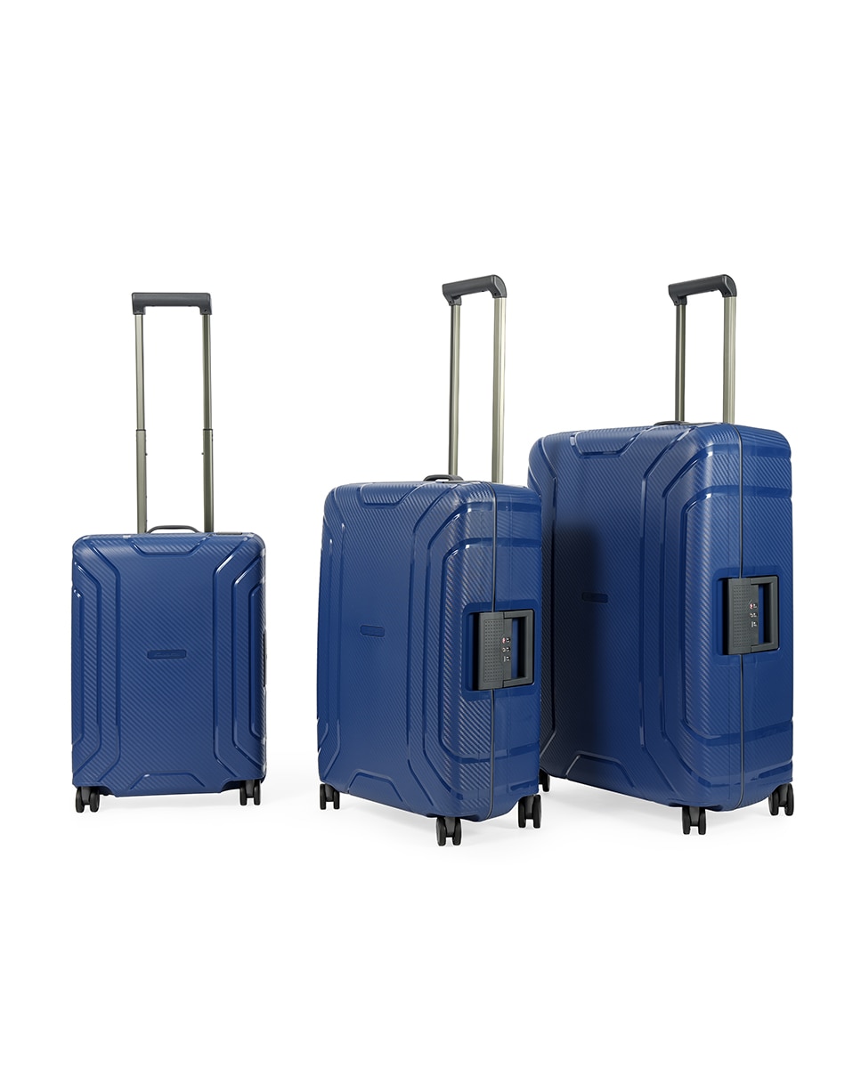 Imagen 3 de Maleta trolley mediana polipropileno doble frame 65,5 cms 4,5 kg. - Emidio Tucci - Azul Azul