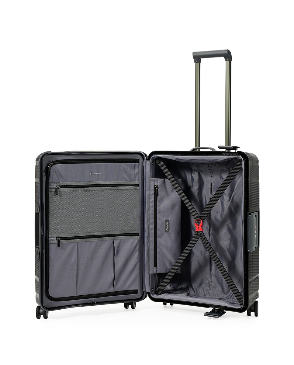 Mala Tipo Trolley Média em Polipropileno com Estrutura Dupla - 65,5 cm/4,5 kg Preto-2