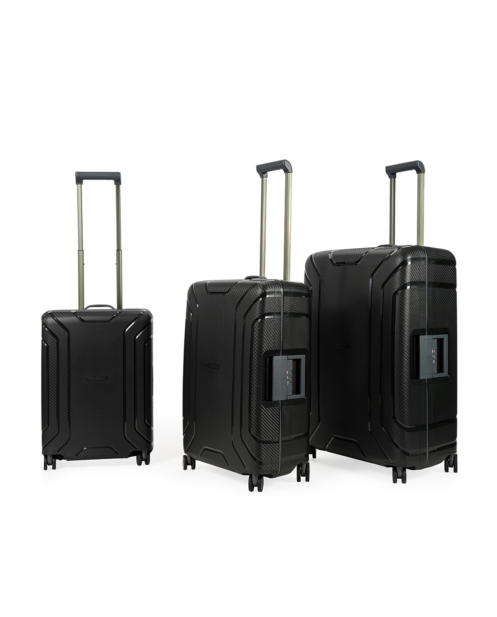 Mala Tipo Trolley Média em Polipropileno com Estrutura Dupla - 65,5 cm/4,5 kg Preto-3