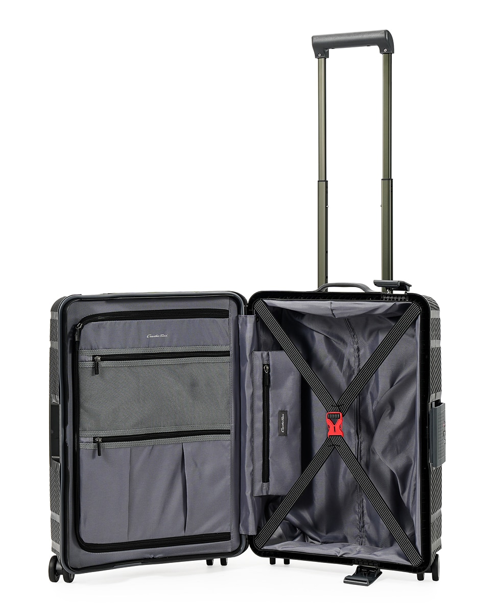Mala Tipo Trolley de Cabine em Polipropileno com Estrutura Dupla - 56 cm/3 kg Preto-2