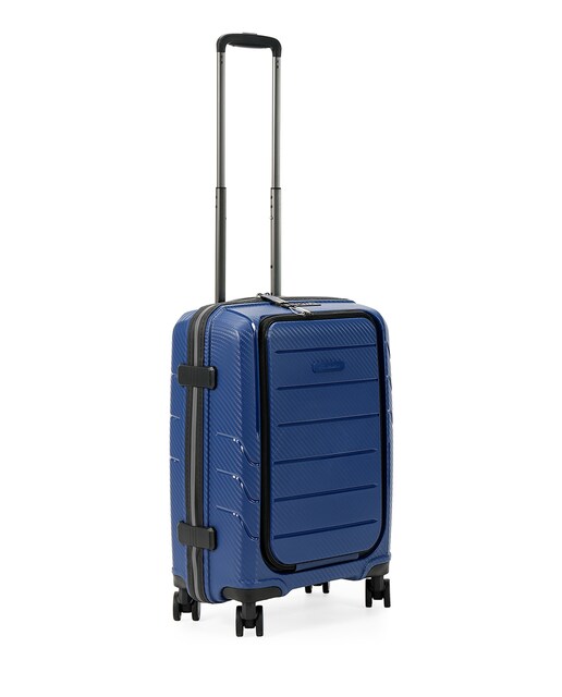 Maleta trolley cabina polipropileno  c/puerta  56 cms  2,5 kg.