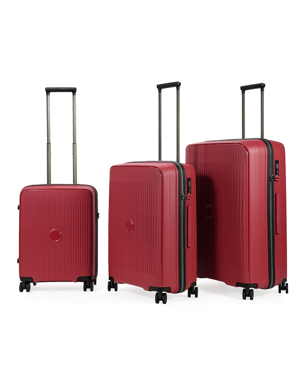 Mala Tipo Trolley Grande em Polipropileno Waterproof Zipper - 76 cm/4 kg Vermelho-3