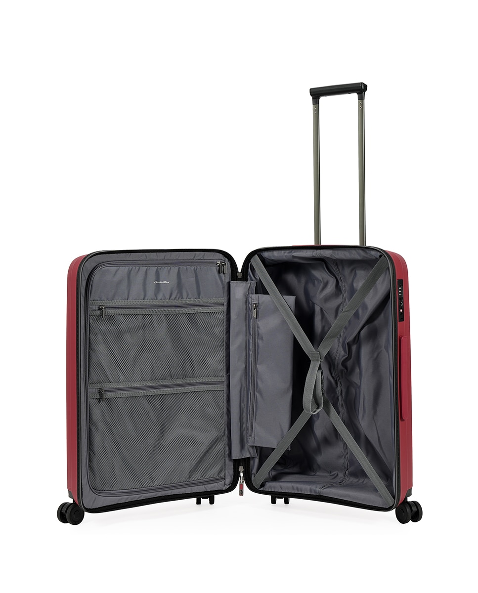 Mala Tipo Trolley Média em Polipropileno Waterproof Zipper - 65,5 cm/3 kg Vermelho-2