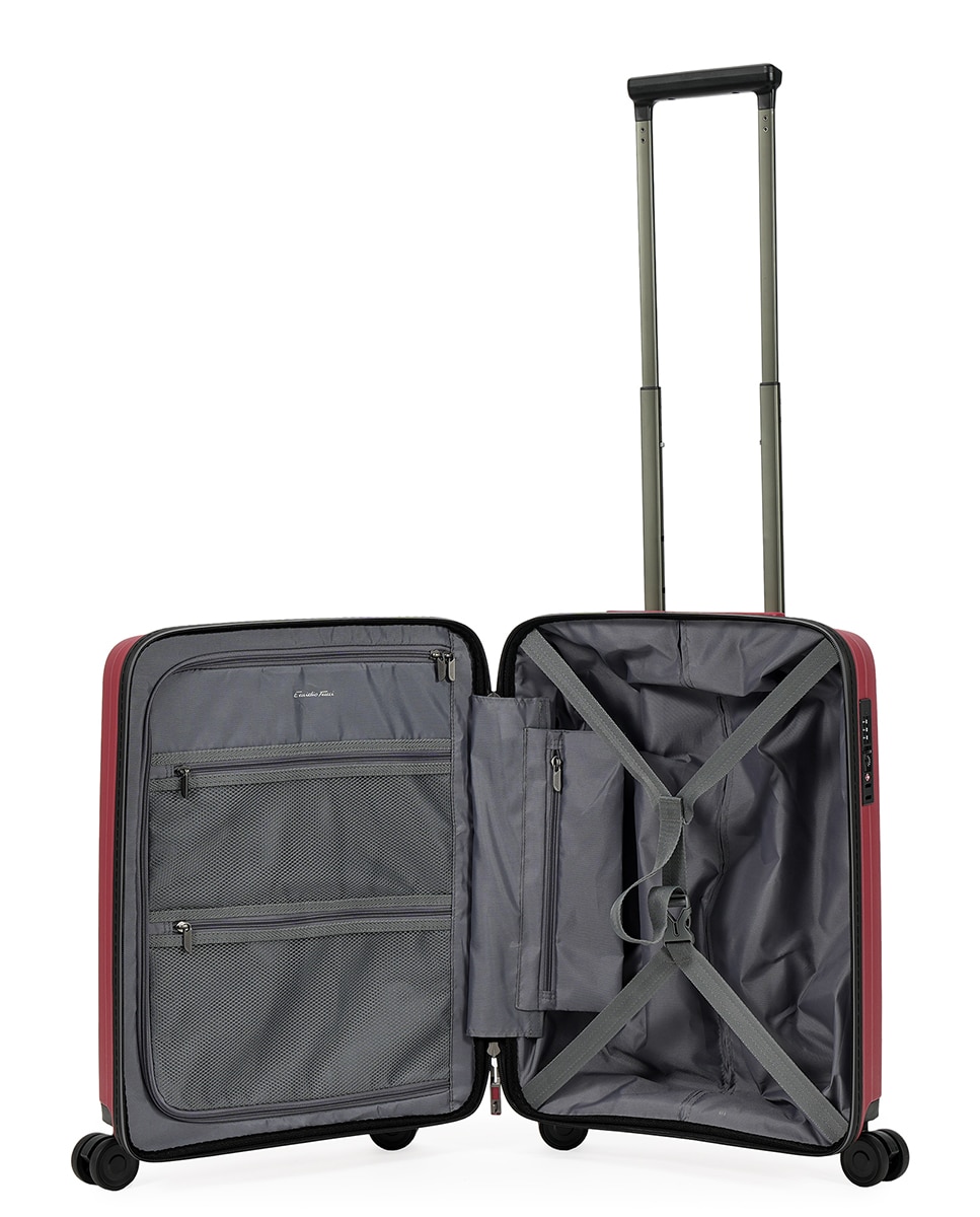 Mala Tipo Trolley de Cabine em Polipropileno Waterproof Zipper - 54 cm/2,5 kg Vermelho-2