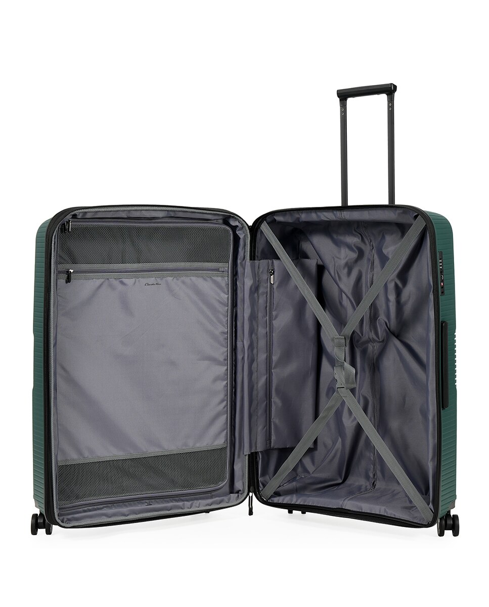 Imagen 2 de Maleta trolley grande polipropileno expandible zipper 76 cms 4 kg. - Emidio Tucci - Verde Verde