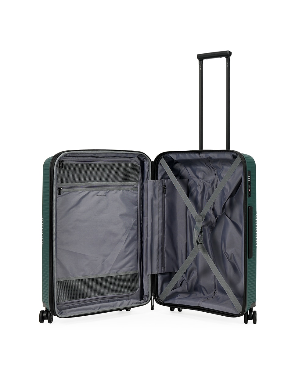 Maleta trolley mediana polipropileno expandible zipper 66,5 cms 3 kg. - Emidio Tucci - Verde Verde-2