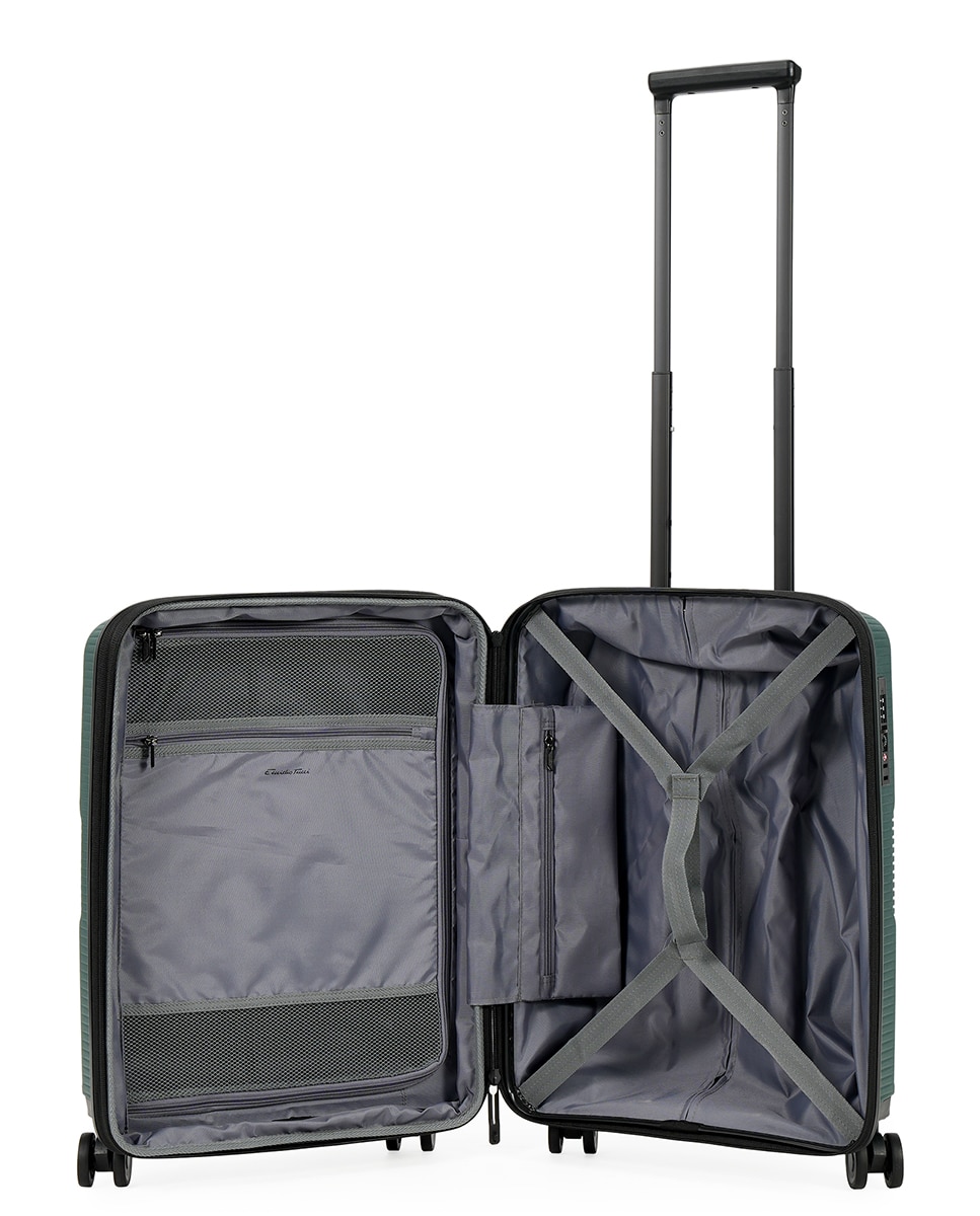 Maleta trolley cabina polipropileno expandible zipper 54 cms 2,5 kg. - Emidio Tucci - Verde Verde-2