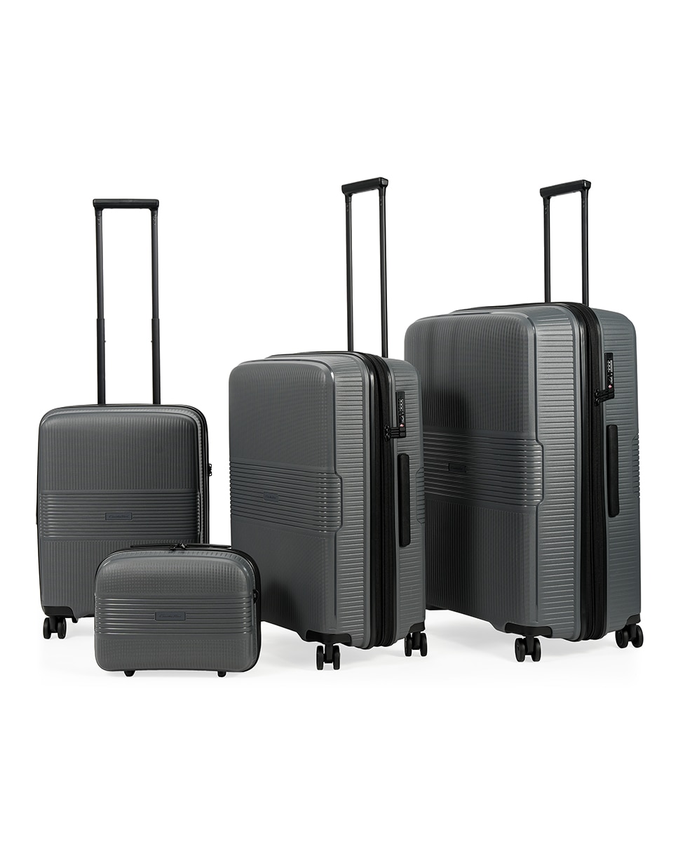 Mala Tipo Trolley de Cabine em Polipropileno Expandible Zipper - 54 cm/2,5 kg Cinzento-3