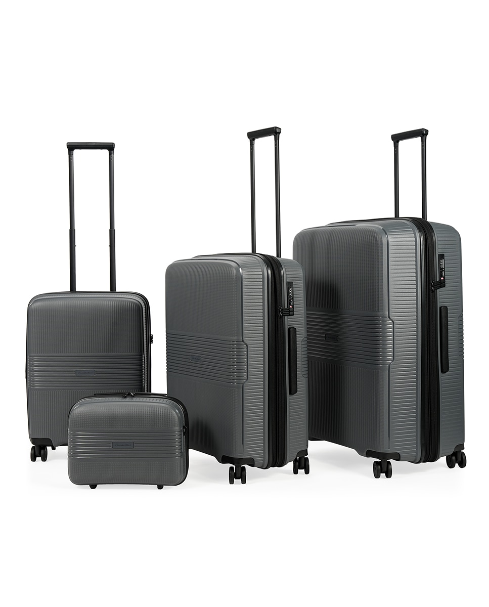 Mala Tipo Trolley de Cabine em Polipropileno Expandible Zipper - 54 cm/2,5 kg Cinzento-4