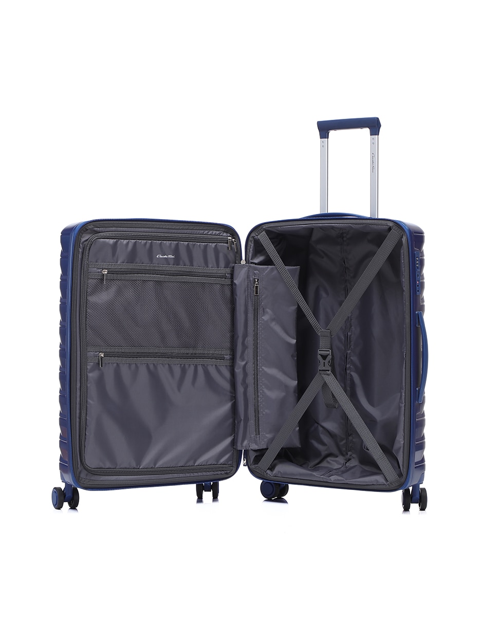 Mala Tipo Trolley Grande em Polipropileno Expandible Zipper - 77 cm/3,4 kg Azul-2