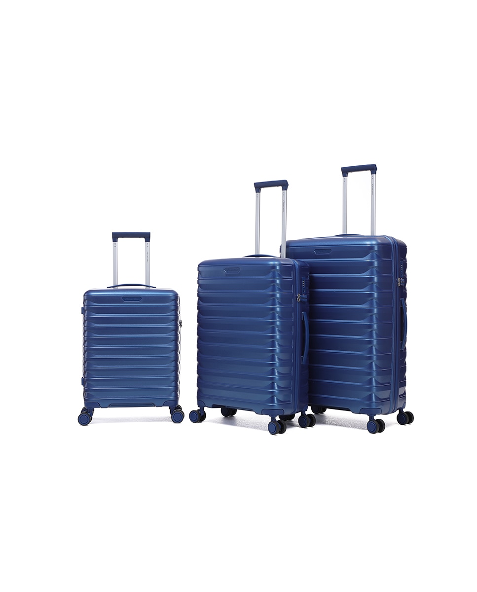 Mala Tipo Trolley Grande em Polipropileno Expandible Zipper - 77 cm/3,4 kg Azul-3