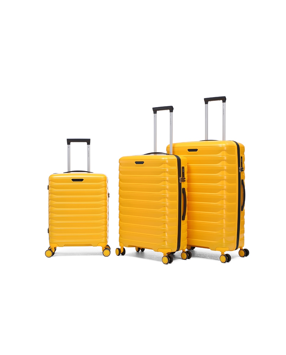 Mala Tipo Trolley Média em Polipropileno Reverse Zipper - 66 cm/2,7 kg Amarelo-3