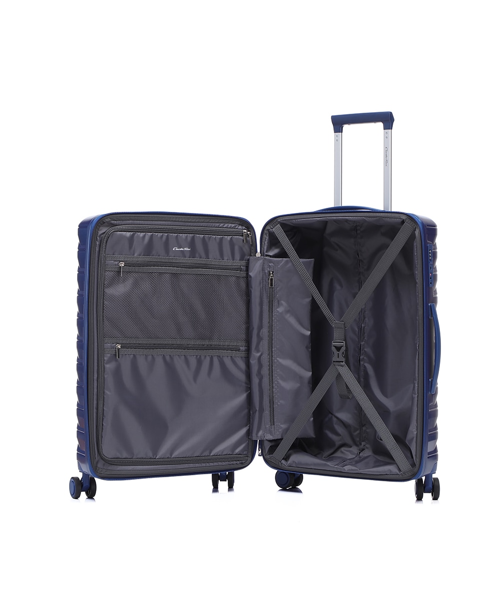 Mala Tipo Trolley de Cabine em Polipropileno Reverse Zipper - 55 cm/2,3 kg. Azul-2
