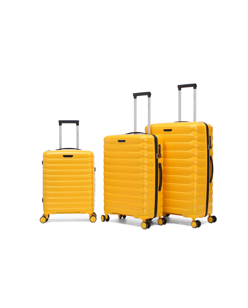 Mala Tipo Trolley de Cabine em Polipropileno Reverse Zipper - 55 cm/2,3 kg Amarelo-3