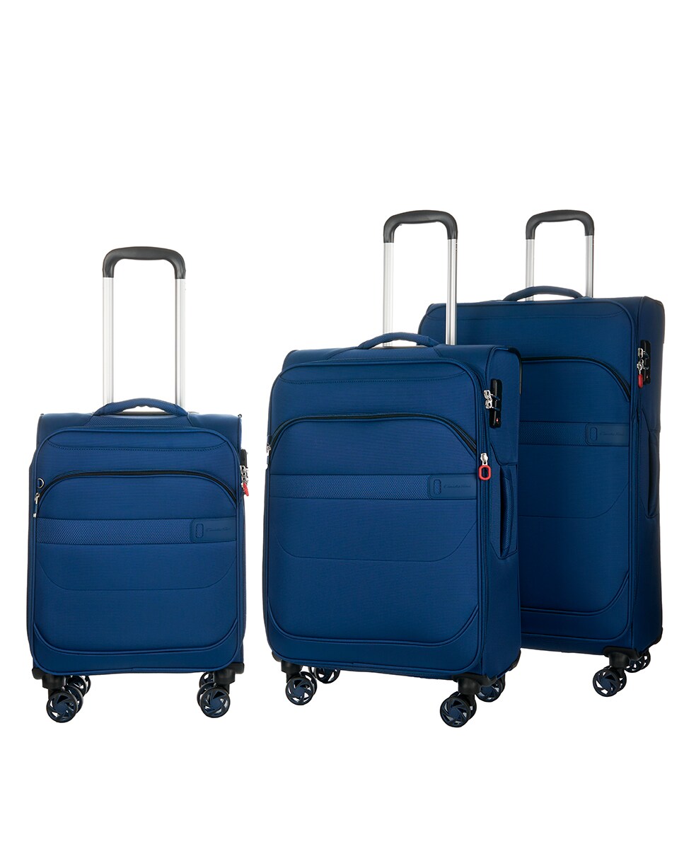 Mala de Nylon Tipo Trolley - 55 cm/2,3 kg Azul-3